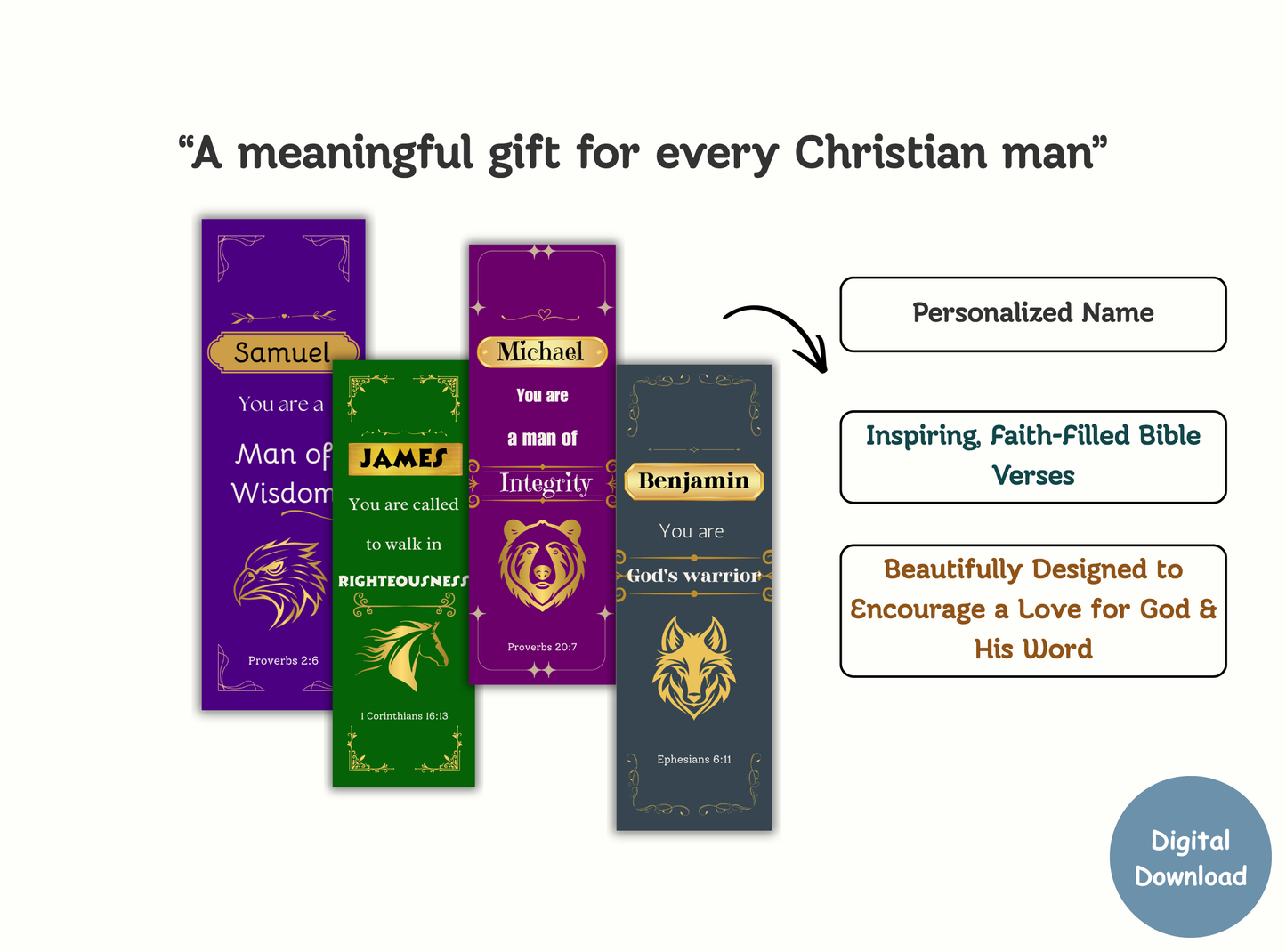 christian bookmarks for men, personalized scripture bookmarks, custom bible bookmarks, faith bookmarks printable, christian gifts for men, mens devotional tools