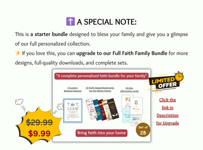 christian family bundle, free christian printables, bible verse wall art, baptism wall art printable, christian bookmarks printable, kids affirmation cards bible, christian kids printables, family faith printables