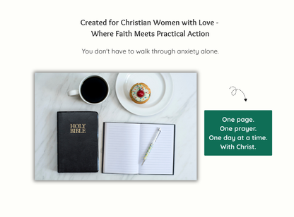Christian Anxiety to Peace Reset System | 4-Week Christian Anxiety Workbook | Bible Study for Anxiety | Faith-Based Mental Health Journal | Printable PDF