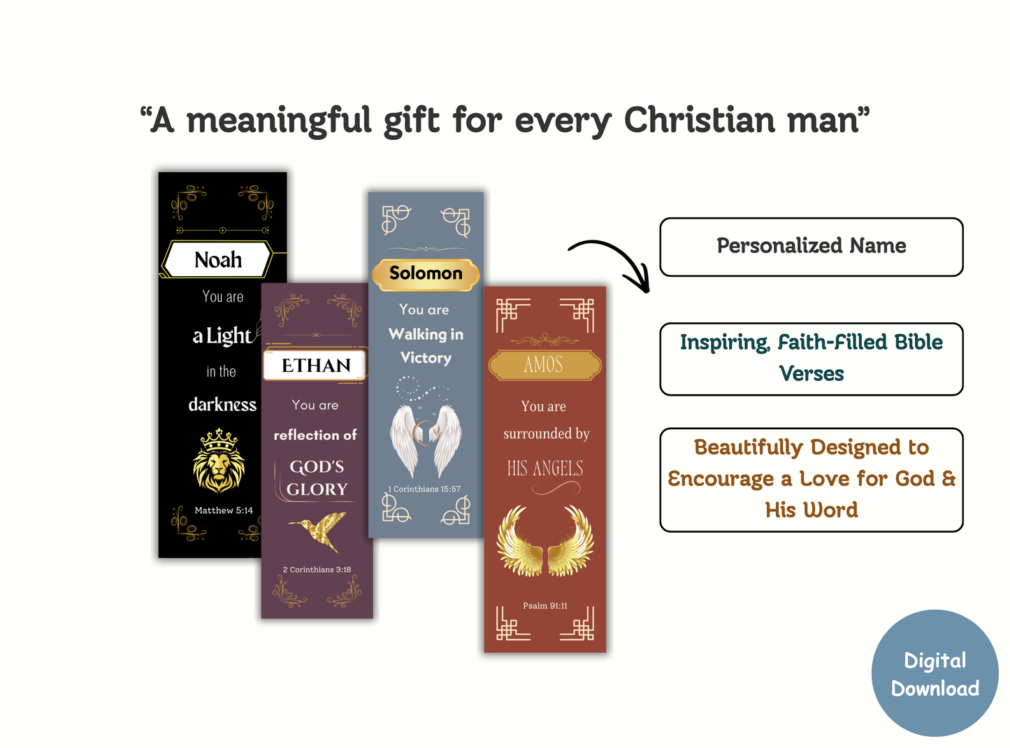 christian bookmarks for men, customizable bible verse bookmarks, personalized scripture bookmark, christian gifts for men, mens bible study gift, faith based gifts for him