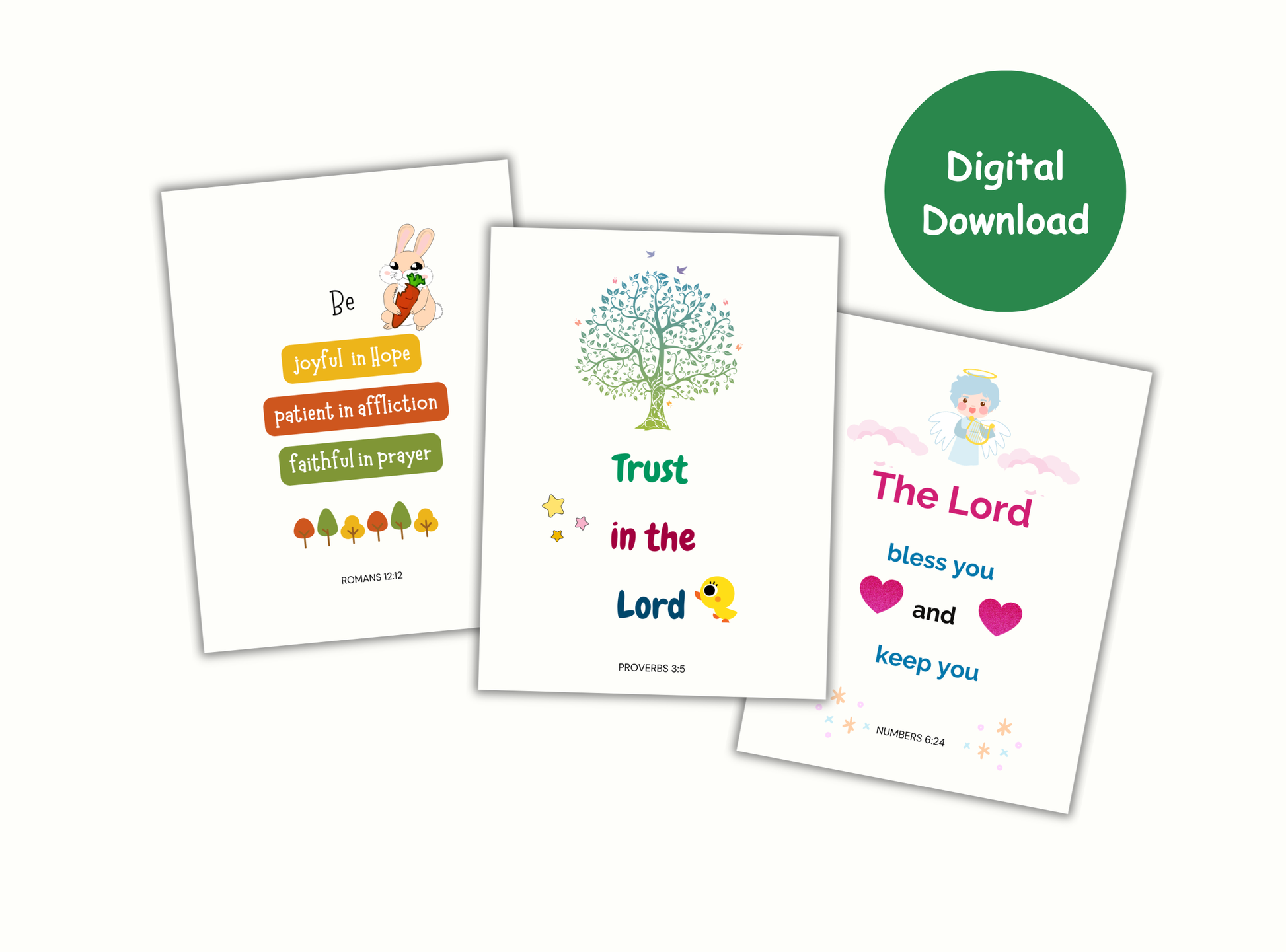 Be Kind & Shine Bright | Christian Wall Art for Kids Room | Set of 9