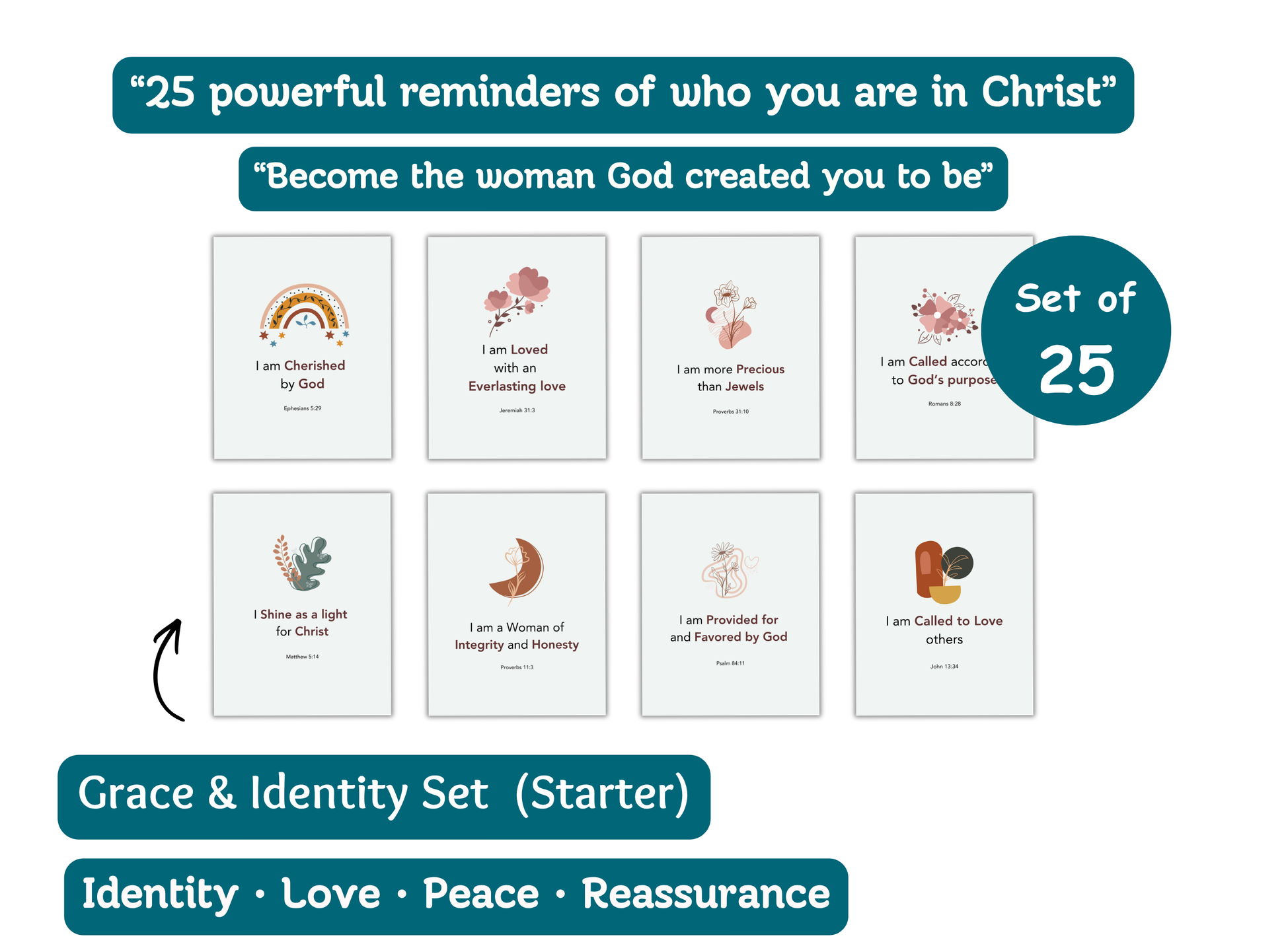 christian affirmation cards women, bible verse affirmation cards, printable scripture cards, christian gifts for women, bible encouragement cards, faith based printables