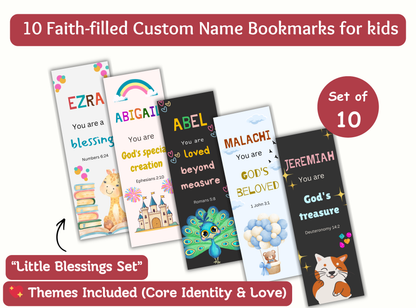 christian bookmarks for kids, personalized kids bookmarks, bible verse bookmarks kids, custom name bookmark, christian gifts for kids, sunday school gifts