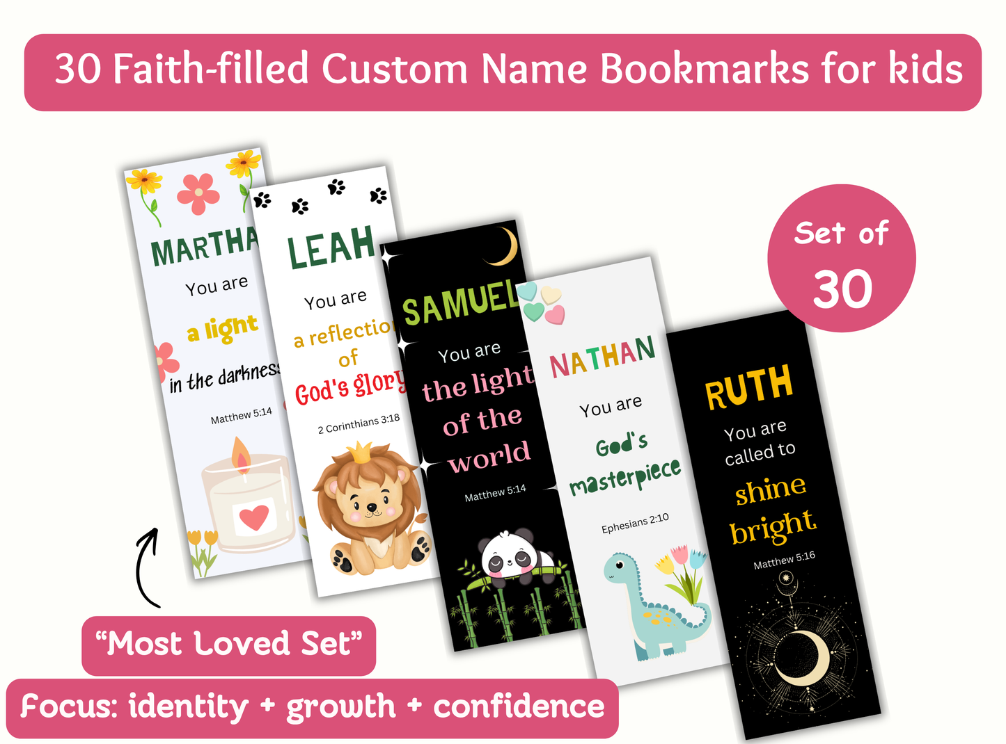christian bookmarks for kids, custom name bible bookmark, personalized kids scripture bookmark, christian gifts for children, bible verse bookmarks for kids, sunday school gifts