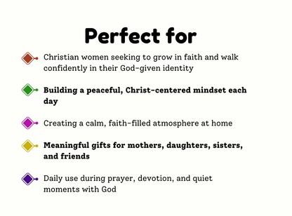 Women Bible Verse Affirmation Cards (2 Tiers) | 50 Printable Christian Affirmations for Faith, Identity & Encouragement | Instant Download