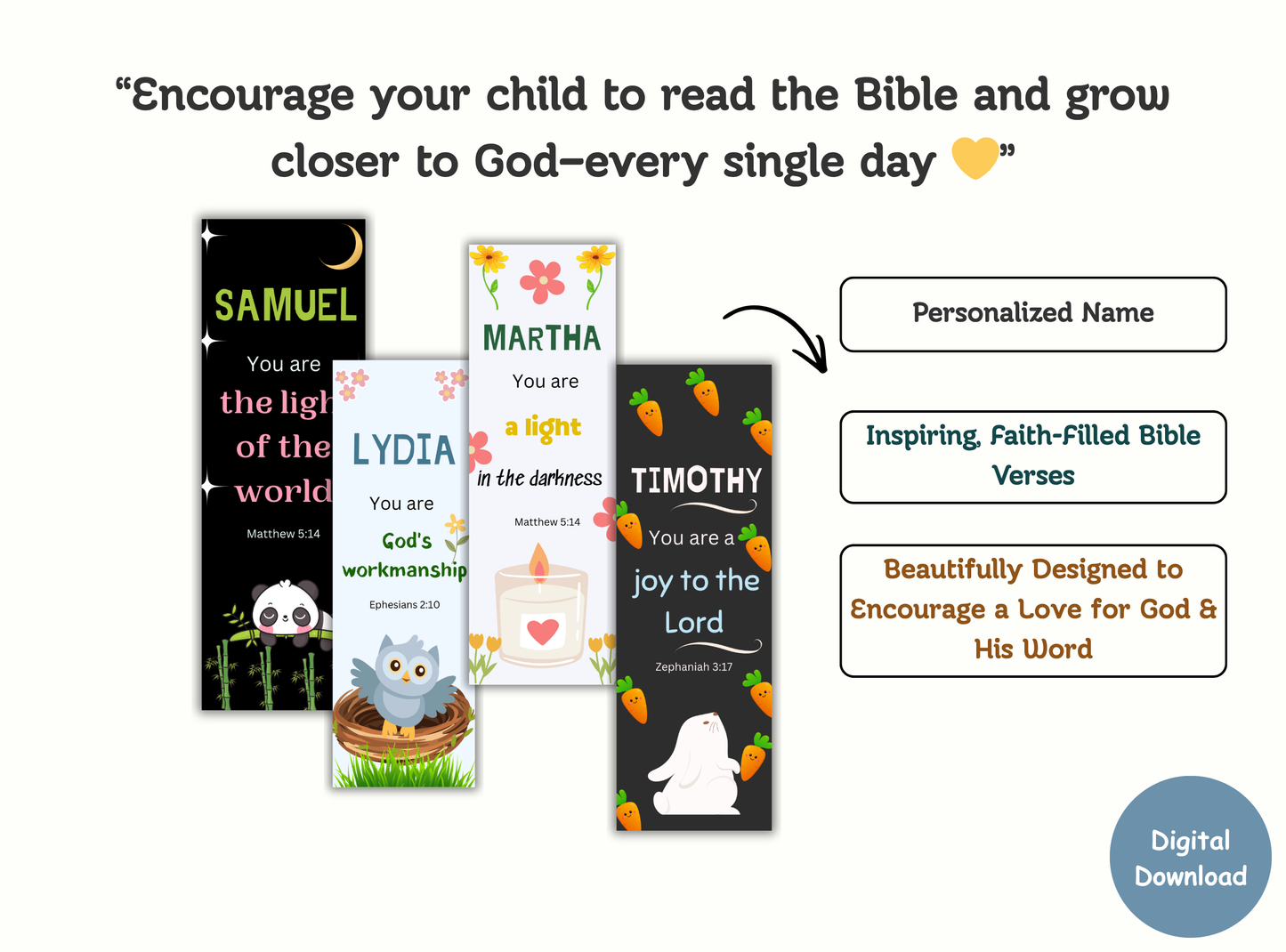 christian bookmarks for kids, custom name bible bookmark, personalized kids scripture bookmark, christian gifts for children, bible verse bookmarks for kids, sunday school gifts
