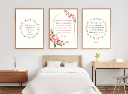 christian wall art printable, bible verse wall art women, floral scripture prints, prayer room decor christian, christian home decor printable, faith wall art bundle, christian gifts for women