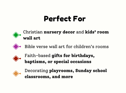 God Loves Me | Christian Wall Art for Kids Room | Set of 5