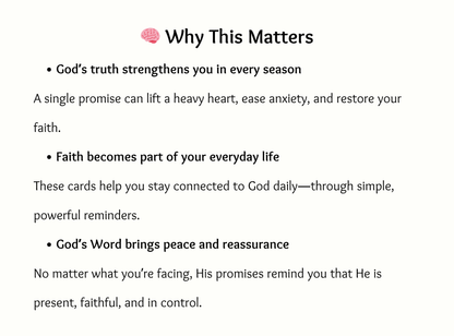365 Scripture-Based Promise Cards | Daily Bible Verse Cards | One Promise for Each Day | Christian Printable Encouragement Cards