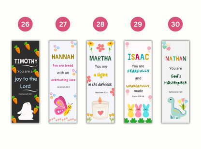 christian bookmarks for kids, custom name bible bookmark, personalized kids scripture bookmark, christian gifts for children, bible verse bookmarks for kids, sunday school gifts