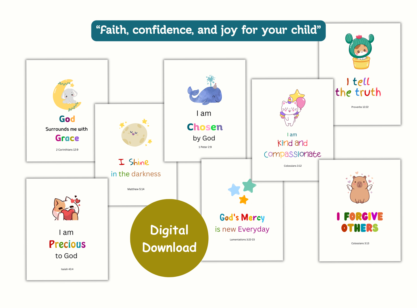 christian affirmation cards kids, kids bible verse cards, printable scripture cards for kids, christian parenting resources, bible affirmation cards children, sunday school printables, christian gifts for kids