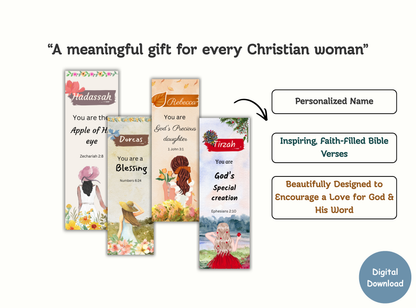 christian bookmarks for women, personalized bible bookmarks, custom name bookmarks, scripture bookmarks printable, faith based gifts for women, christian gifts for her