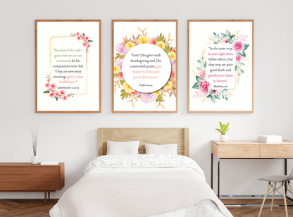 christian wall art printable, bible verse wall art women, floral scripture prints, prayer room decor christian, christian home decor printable, faith wall art bundle, christian gifts for women