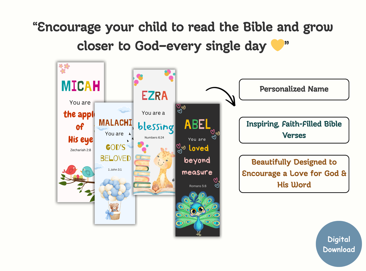 christian bookmarks for kids, personalized kids bookmarks, bible verse bookmarks kids, custom name bookmark, christian gifts for kids, sunday school gifts