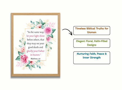 christian wall art printable, bible verse wall art women, floral scripture prints, prayer room decor christian, christian home decor printable, faith wall art bundle, christian gifts for women