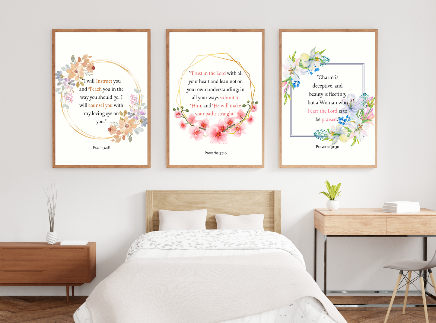 christian wall art printable, bible verse wall art women, floral scripture prints, prayer room decor christian, christian home decor printable, faith wall art set, christian gifts for women