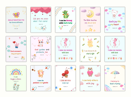 christian affirmation cards kids, kids bible affirmations printable, faith based parenting tools, christian homeschool printables, kids scripture cards, bible verse cards for children, christian kids gifts, sunday school resources