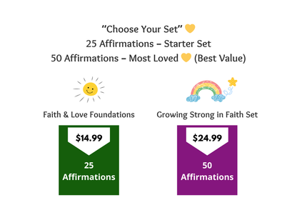 Kids Christian Affirmation Cards (2 Tiers) | 50 Bible-Based Affirmations for Faith, Confidence & Character | Printable Scripture Cards | Instant Download