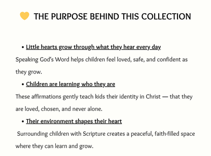 Kids Christian Affirmation Cards (2 Tiers) | 50 Bible-Based Affirmations for Faith, Confidence & Character | Printable Scripture Cards | Instant Download