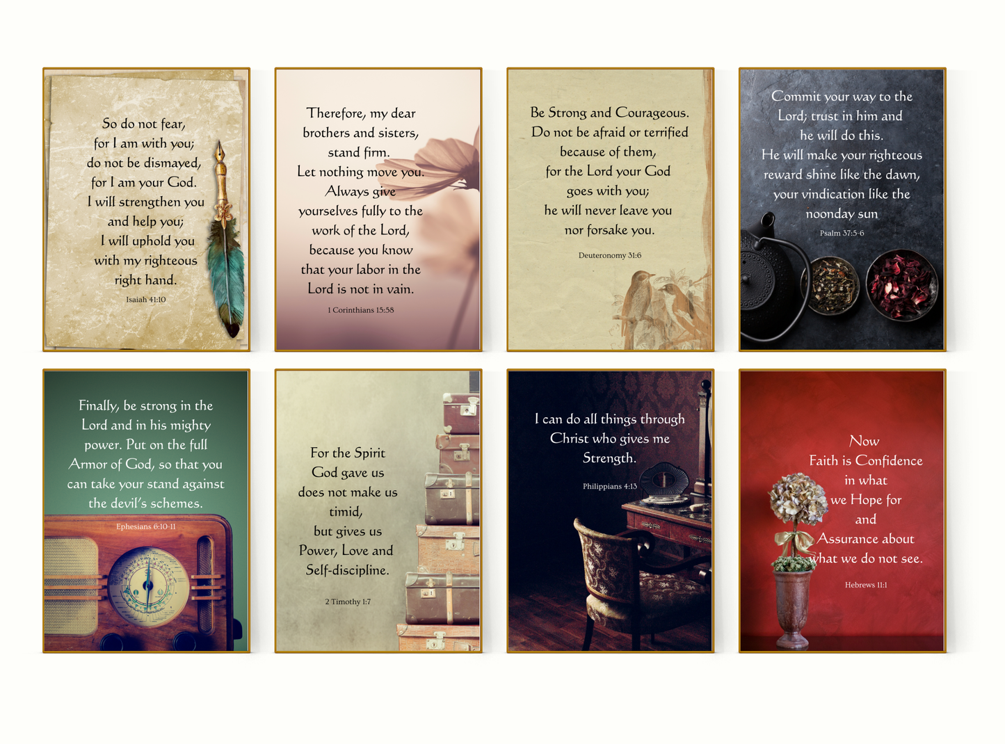 Strength for Men | Christian Wall Art | Vintage Bible Verse Prints | 50 Printable Faith Decor 