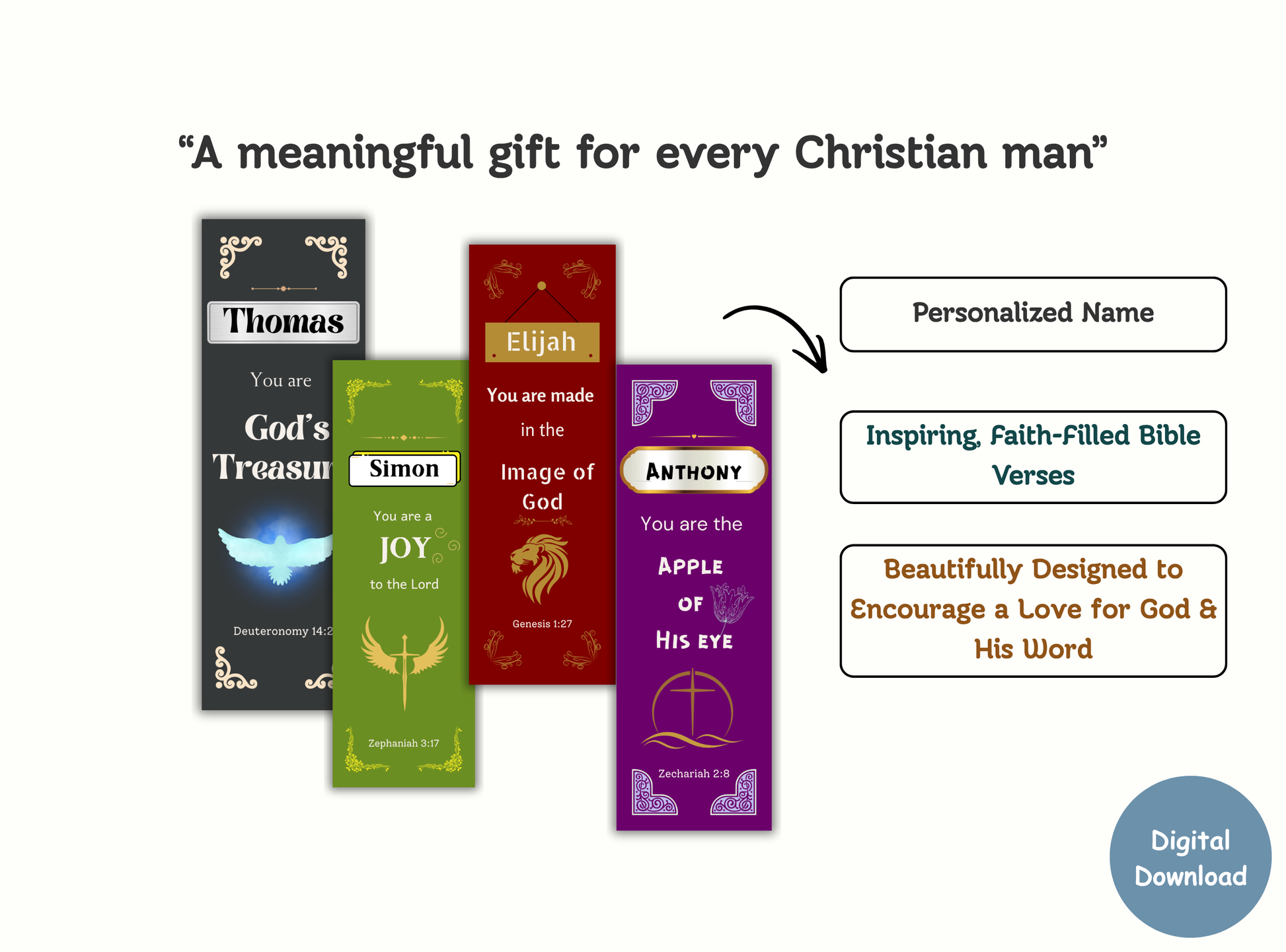 christian bookmarks for men, personalized bible bookmarks, custom name bookmarks, scripture bookmarks printable, christian gifts for men, faith based gifts for him