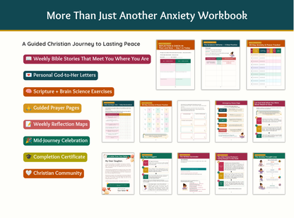 Christian Anxiety to Peace Reset System | 4-Week Christian Anxiety Workbook | Bible Study for Anxiety | Faith-Based Mental Health Journal | Printable PDF