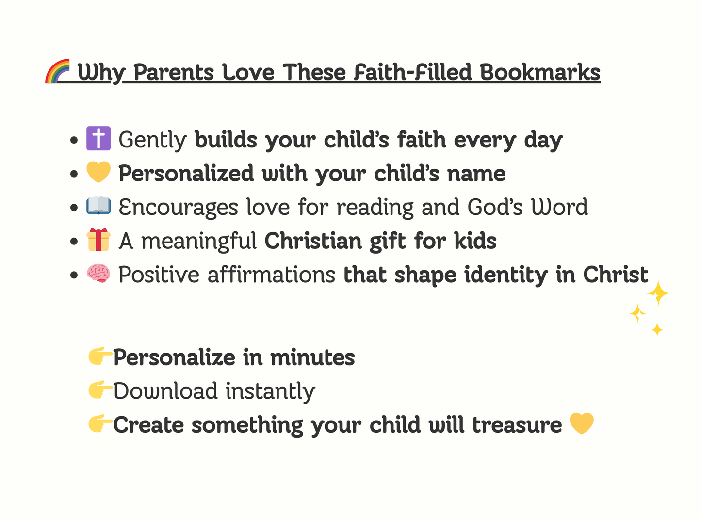 20 Custom Name Christian Bookmarks for Kids | Personalized Faith Affirmation Bookmarks | Christian Gifts