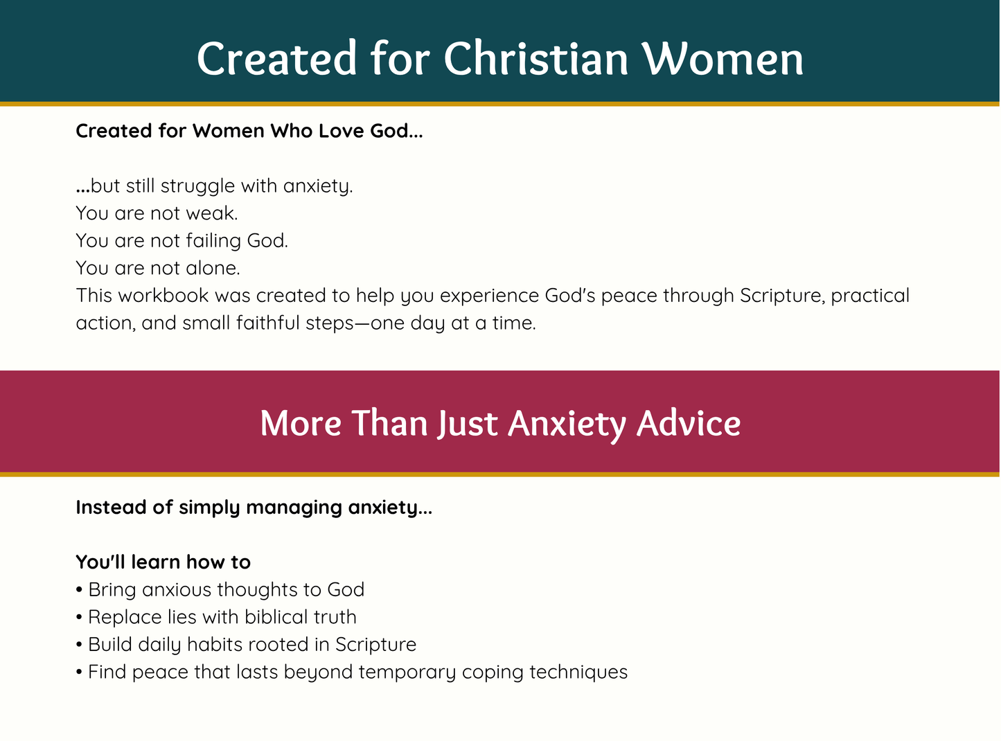Christian Anxiety to Peace Reset System | 4-Week Christian Anxiety Workbook | Bible Study for Anxiety | Faith-Based Mental Health Journal | Printable PDF